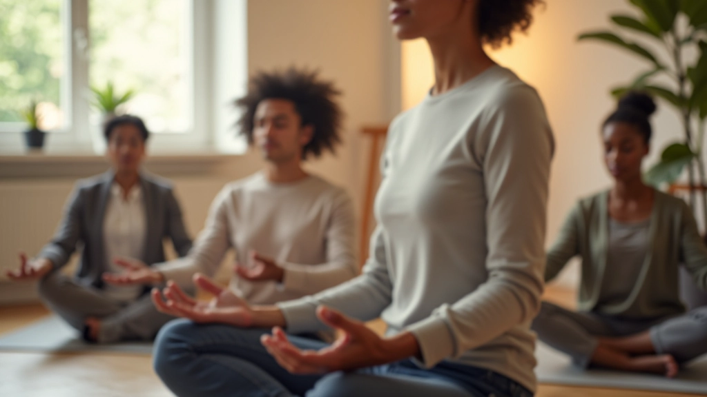Équipe en séance de méditation guidée