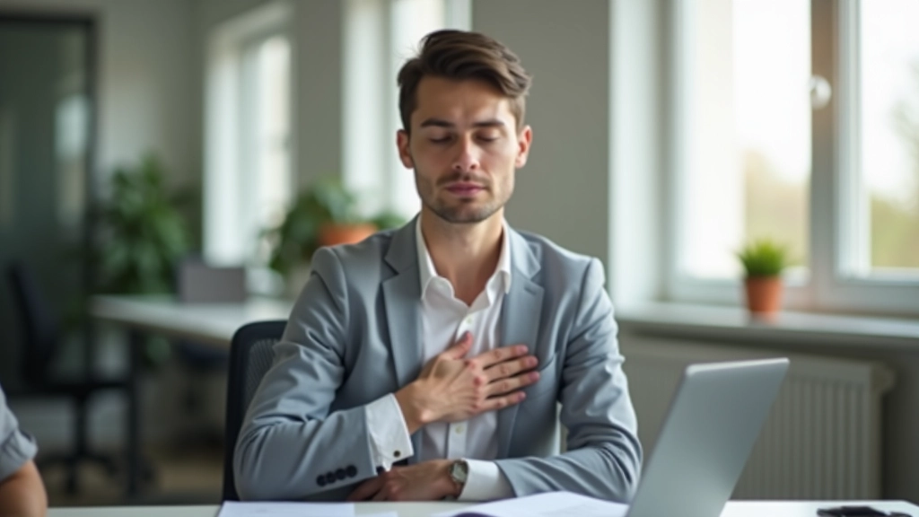 Personne effectuant un exercice de respiration consciente