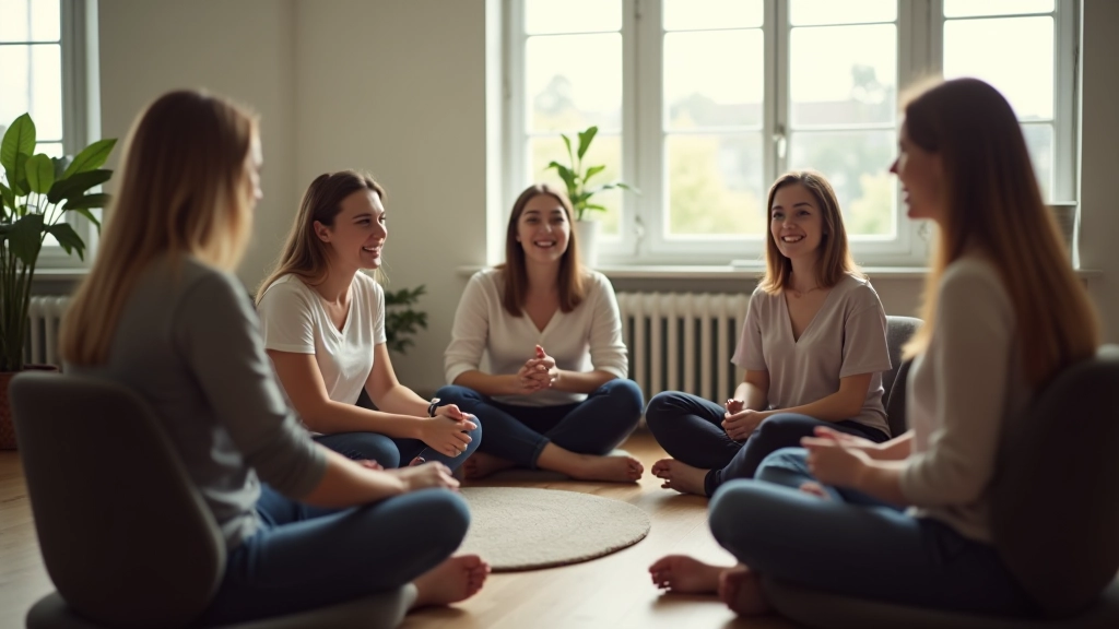 Groupe en atelier collectif bien-être
